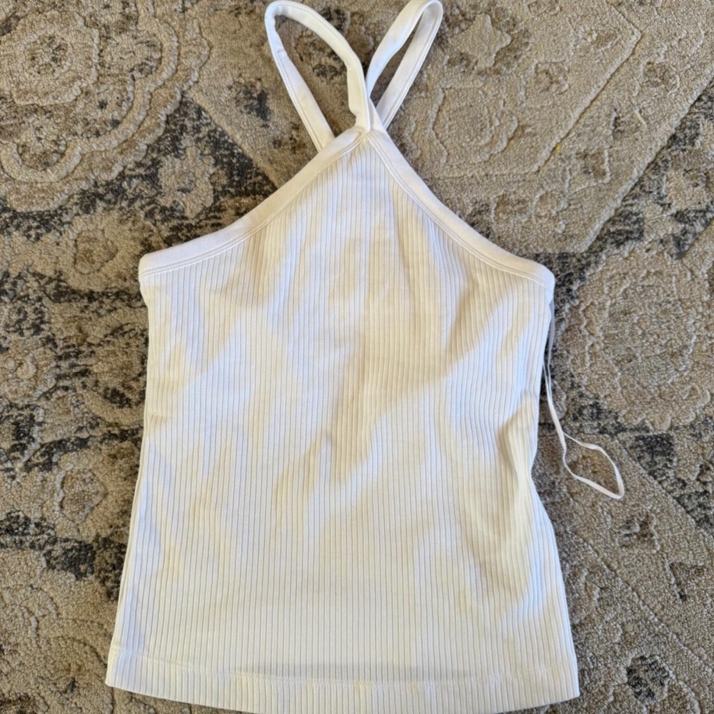 Old Navy White Ribbed Halter Camisole